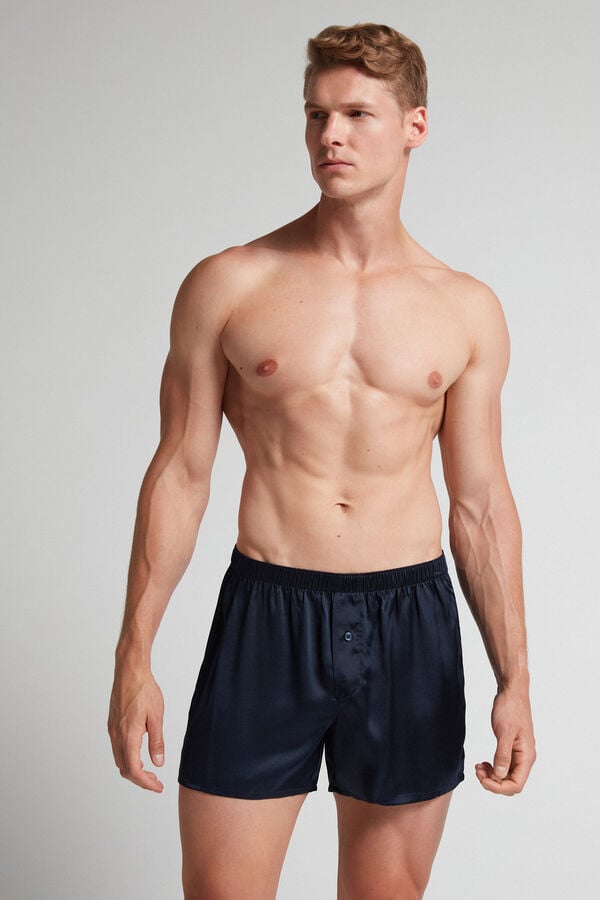 Black Intimissimi Silk Men Boxer | U4hy7zw3