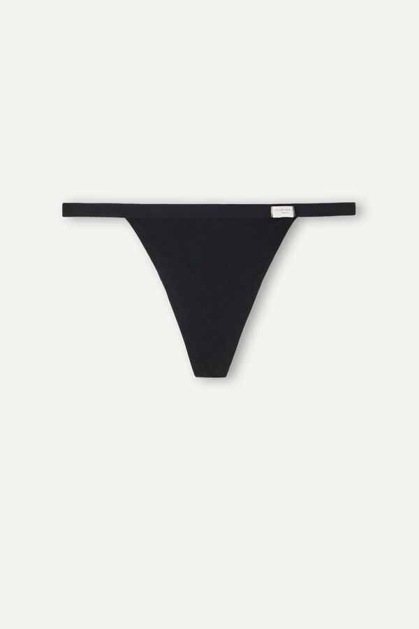 Black Intimissimi String In Cotton Women Thong | guSuT4ky