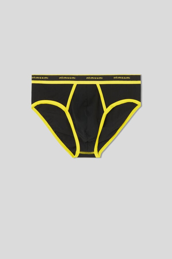 Black Intimissimi Superior Cotton Logo Men Briefs | tkzIlfgU