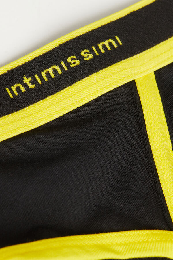 Black Intimissimi Superior Cotton Logo Men Briefs | tkzIlfgU