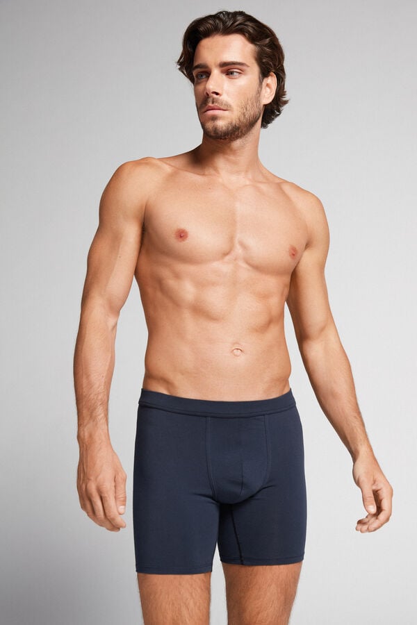 Black Intimissimi Superior Cotton Long Men Boxer | C6Y6jnQ1