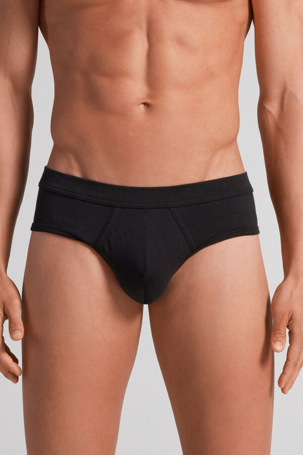 Black Intimissimi Superior Cotton Men Briefs | Cqb7tGNh