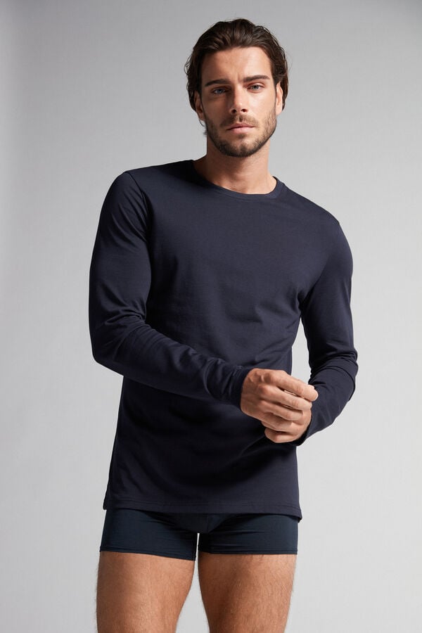 Black Intimissimi Superior Cotton Men Long Sleeve | aUDUByTB