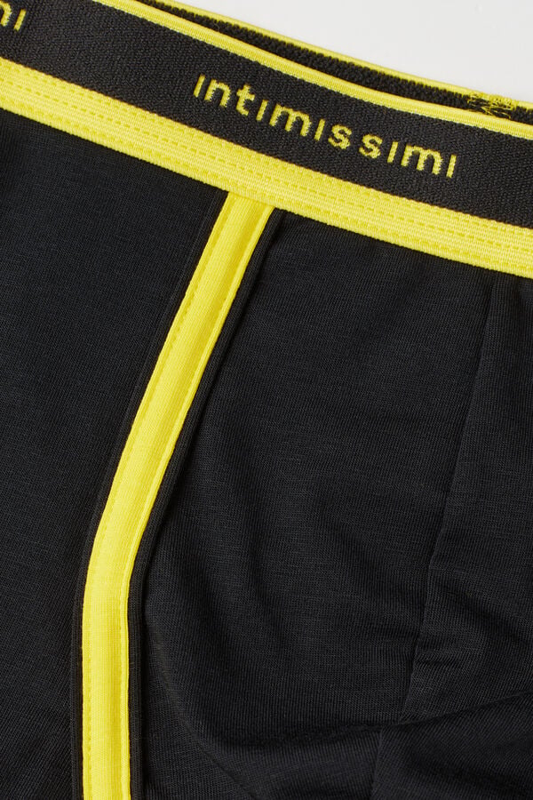 Black Intimissimi Superior Cotton With Logo Men Boxer | 29AmnegI