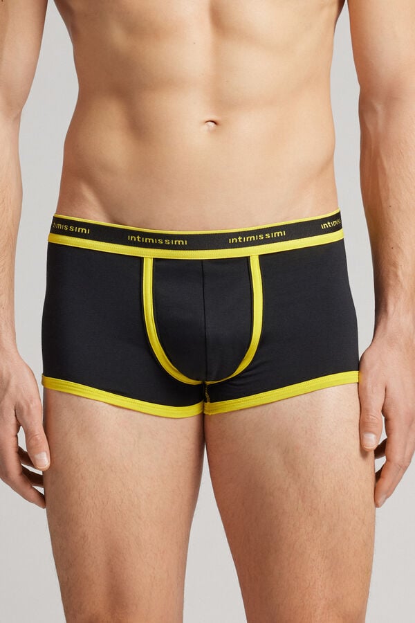 Black Intimissimi Superior Cotton With Logo Men Boxer | 29AmnegI