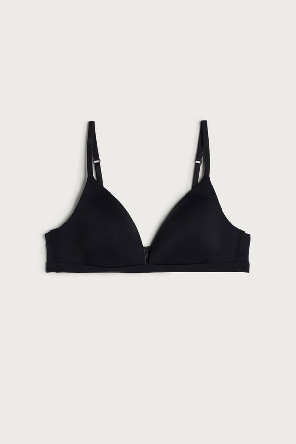 Black Intimissimi Tiziana Microfiber Triangle Women Bra | e1ZvrnCF