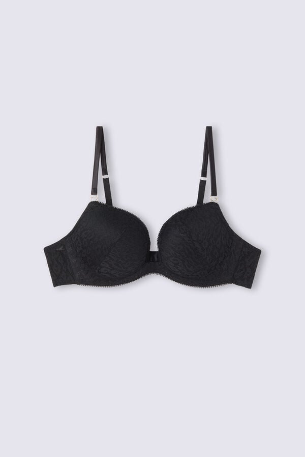 Black Intimissimi Your Wild Side Monica Push-Up Women Bra | 8pU700K4