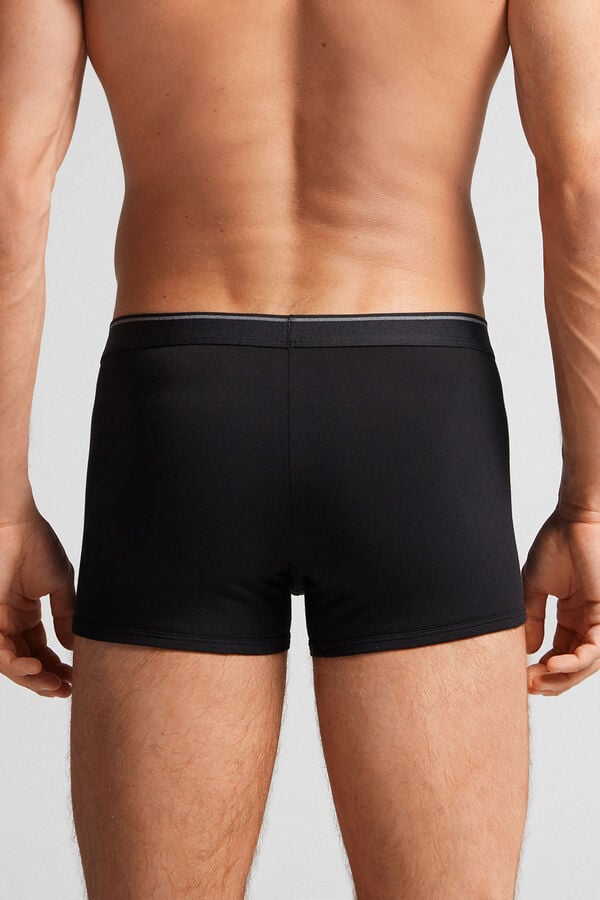 Black / Deep Grey Intimissimi Superior Cotton With Exposed Elastic Men Boxer | 9FDzXk9c