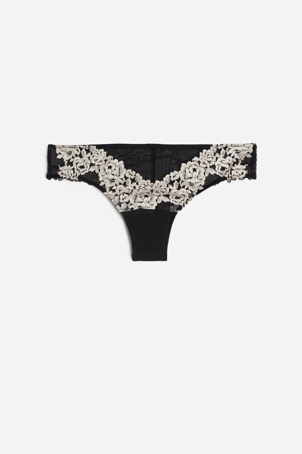 Black / White Intimissimi Pretty Flowerszilian Women Briefs | 2XRNnjpe