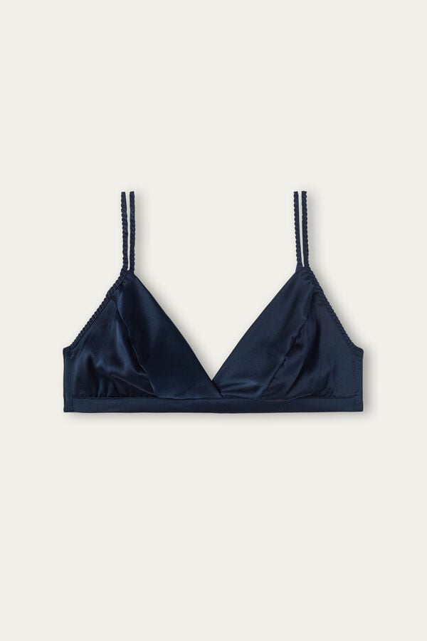 Blue Intimissimi Emma Refined Everydaylette Triangle Silk Women Bra | RkiUwQbI