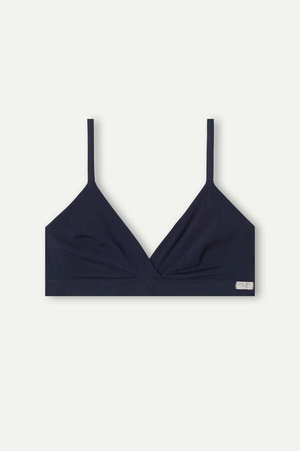 Blue Intimissimi Emma Triangle Natural Cotton Women Bra | 3otrSgUw