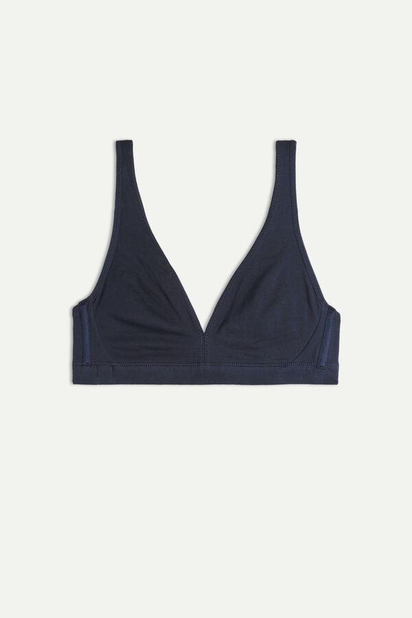 Blue Intimissimi Lara Cotton Triangle Women Bra | jy5rAUo4