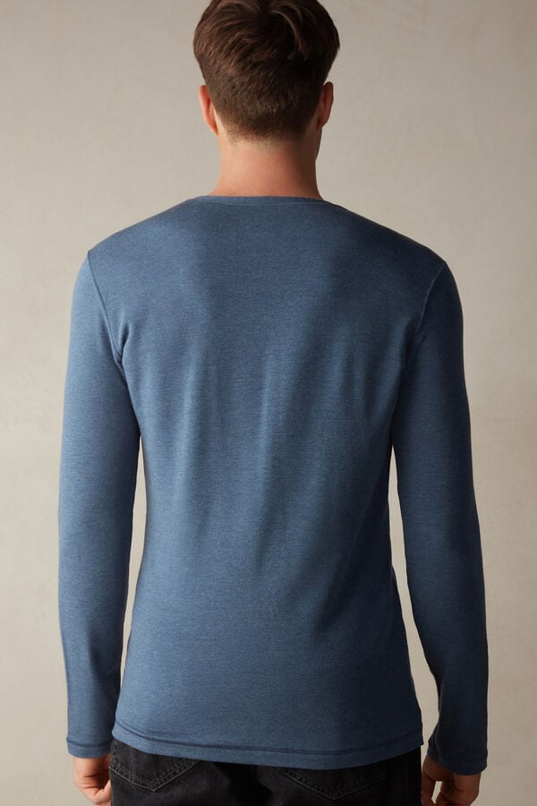 Blue Intimissimi Modal-Cashmere Men Long Sleeve | GfeyHIFF