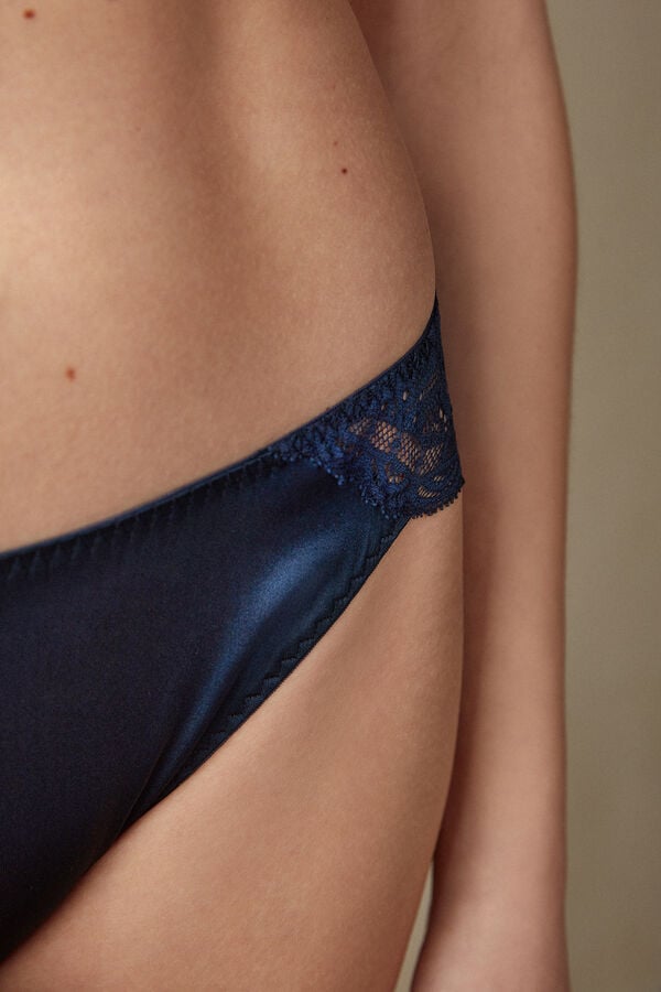 Blue Intimissimi Silk And Lace Women Briefs | RU7JrvwD