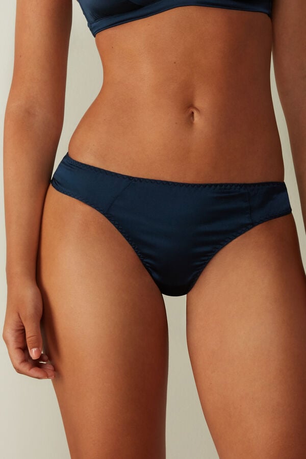 Blue Intimissimi Silk Cheeky Women Briefs | zzwUNAUD