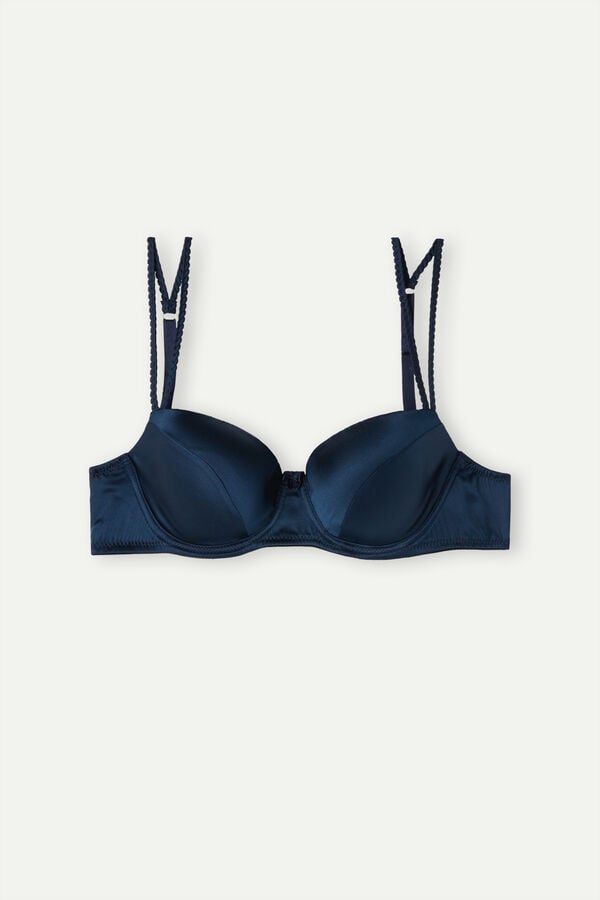 Blue Intimissimi Sofia Natural Lift Balconette Silk Women Bra | f0I7GUQZ