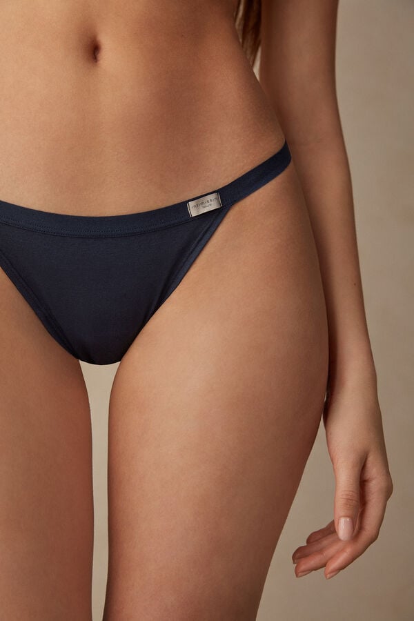 Blue Intimissimi String In Cotton Women Thong | qGyrUJT9