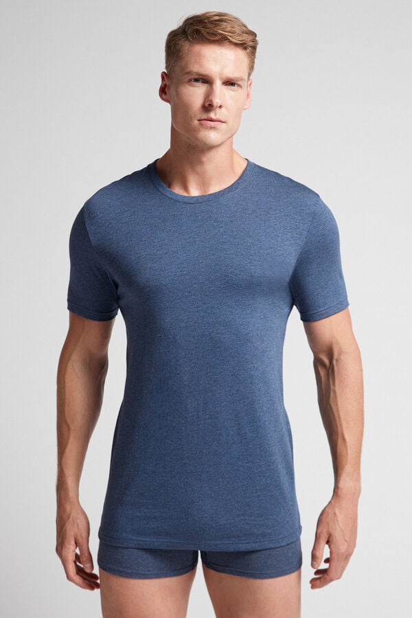 Blue Intimissimi Superior Cotton Men T-Shirt | ye0DBwQj