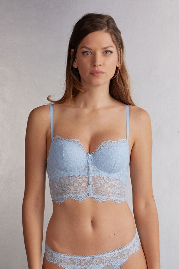 Blue Intimissimi The Most Romantic Season Sofia Bustier Balconette Women Bra | IoGB81wT