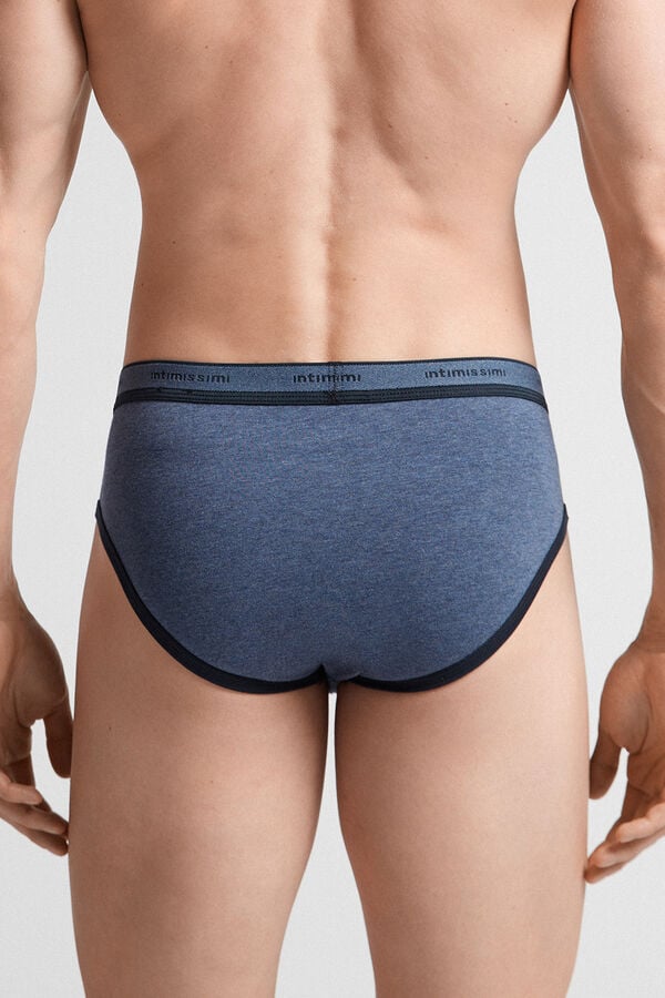 Blue / Blue Intimissimi Superior Cotton Logo Men Briefs | 9t4Hmwg4