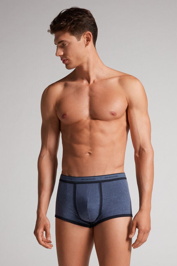 Blue / Blue Intimissimi Superior Cotton With Logo Men Boxer | zJR2c7ZR