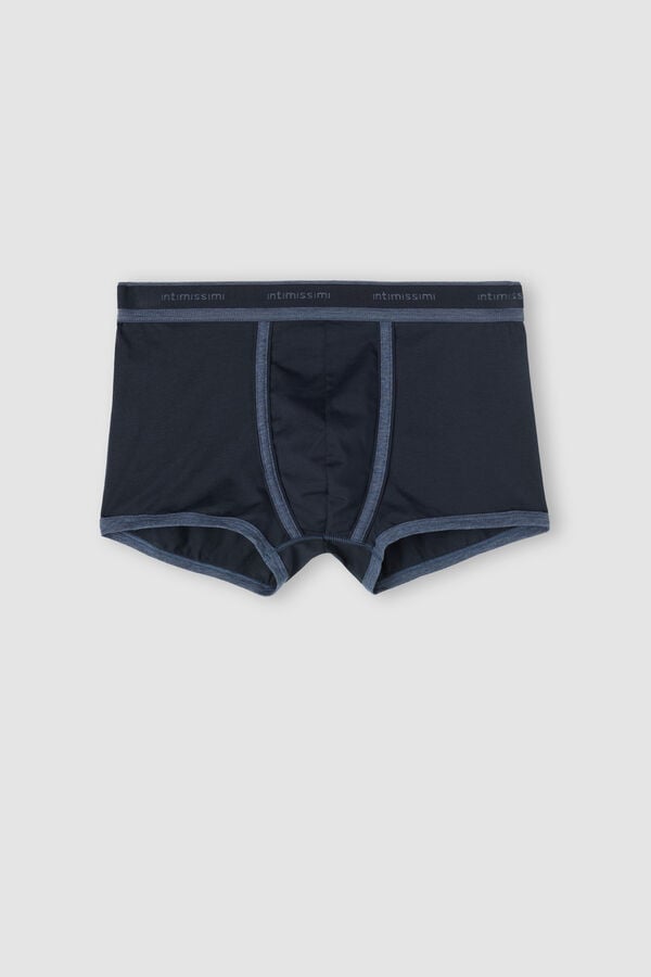 Blue / Blue Intimissimi Superior Cotton With Logo Men Boxer | QhrNR50g