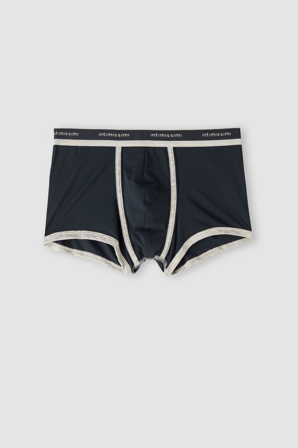 Blue / Light Grey Intimissimi Natural Fresh Cotton Men Boxer | mccyjDKb