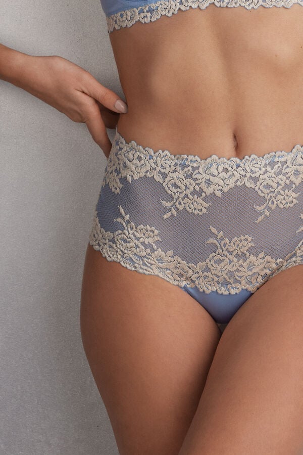 Blue / White Intimissimi Pretty Flowers Hipsterzilian Women Briefs | ftSnX1XD