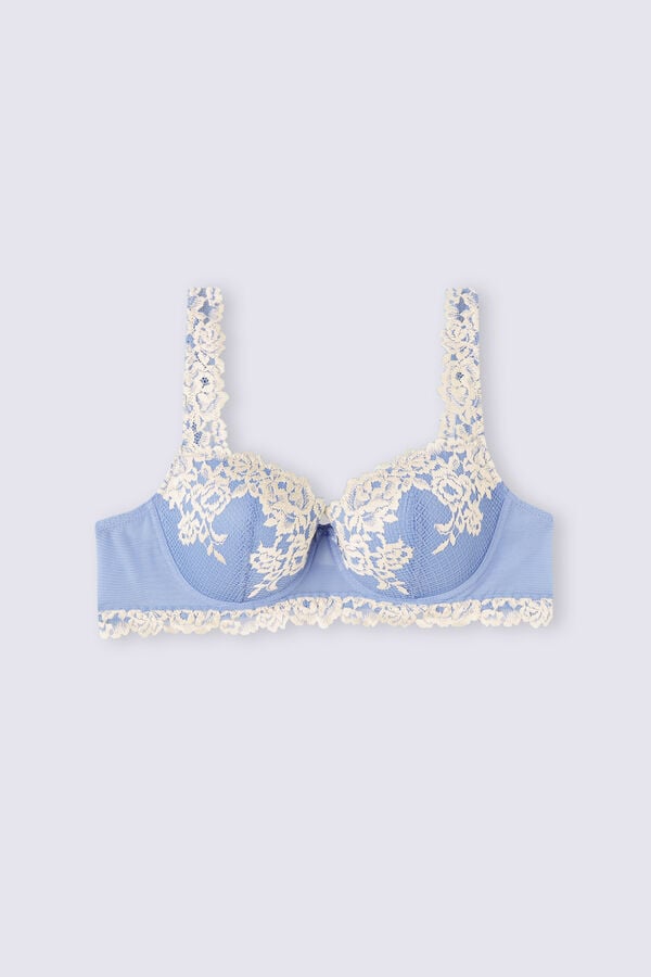 Blue / White Intimissimi Pretty Flowers Sofia Balconette Women Bra | Iwh1iSvD