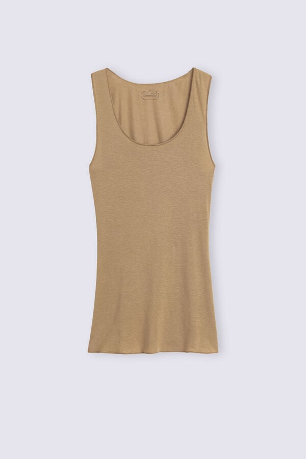 Brown Intimissimi Modal Cashmere Ultralight Wide-Shoulder Women Tank Top | viqXn5Qq