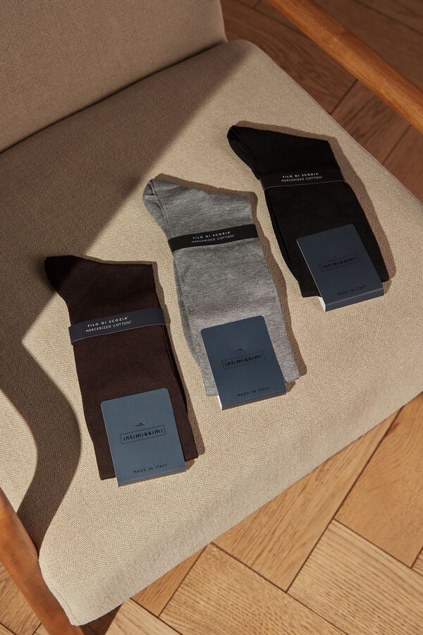 Brown Intimissimi Tall Sateen Egyptian Cotton Men Socks | DFhCS9xc