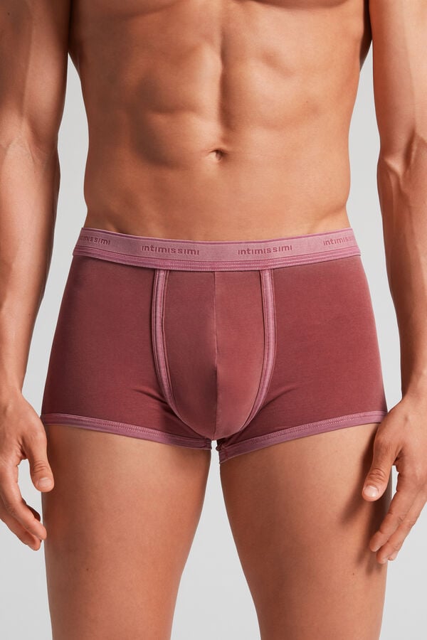 Burgundy Intimissimi Natural Fresh Cotton Men Boxer | H3KixwC6