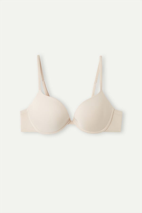 Cream Pink Intimissimi Bellissima Push-Up Ultralight Microfiber Women Bra | 7mS8Df0c