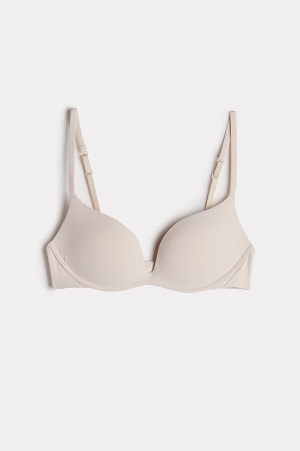 Cream Pink Intimissimi Gioia C-D Cup Microfiber Super Push-Up Women Bra | pWmrz33c