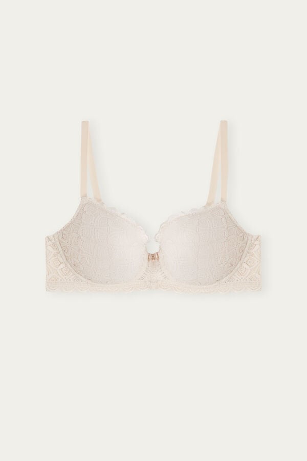 Cream Pink Intimissimi Irina Balconette Lace Women Bra | BN8QereU