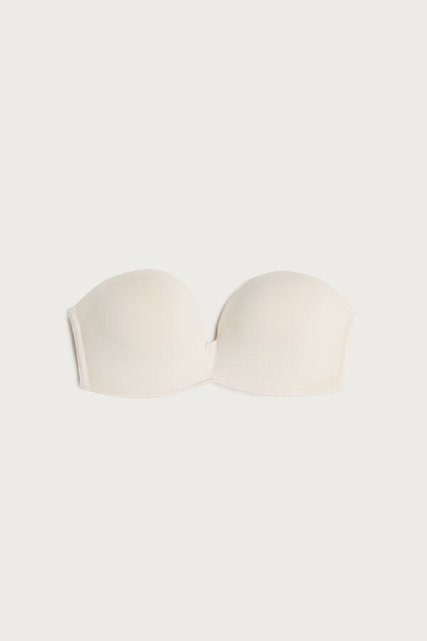 Cream Pink Intimissimi Laura Microfiber Bandeau Women Bra | SwBtU4ow