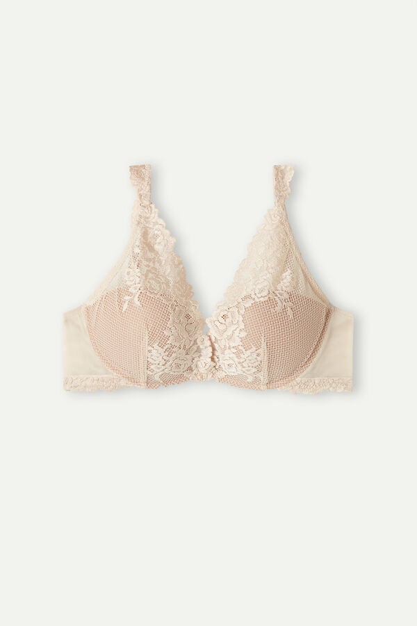 Cream Pink Intimissimi Pretty Flowers Giorgia Balconette Women Bra | vh8cZITs