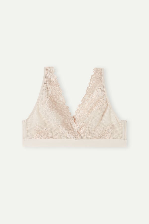 Cream Pink Intimissimi Pretty Flowers Lara Triangle Women Bra | eyR5W1jK