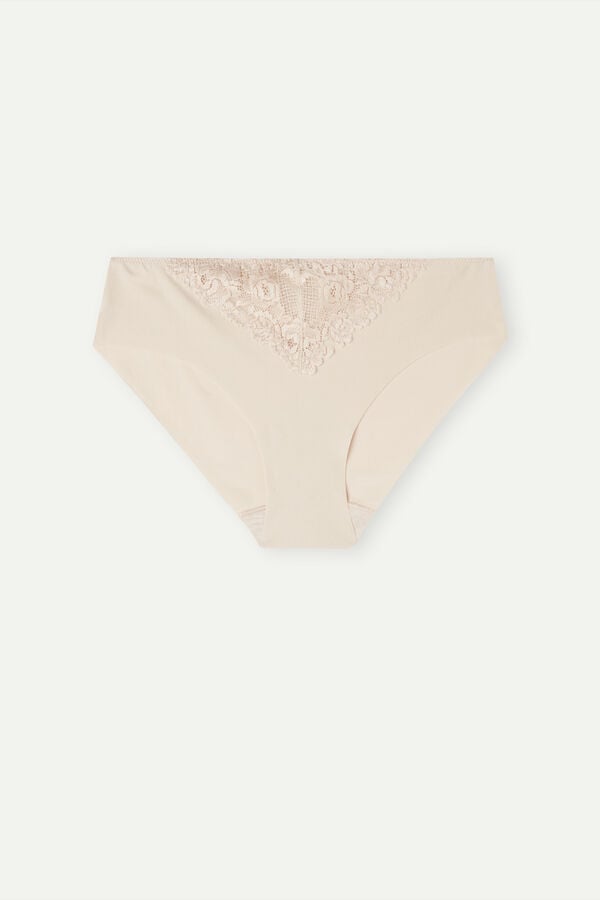 Cream Pink Intimissimi Pretty Flowers Seamless Cotton Women Panties | XqWNbtF3