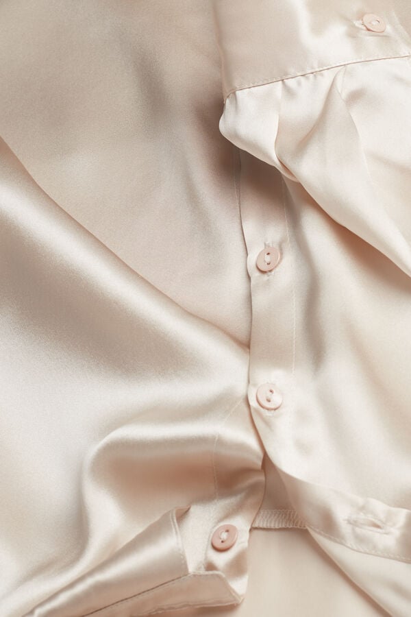 Cream Pink Intimissimi Silk Women Shirt | DxhqNI3K