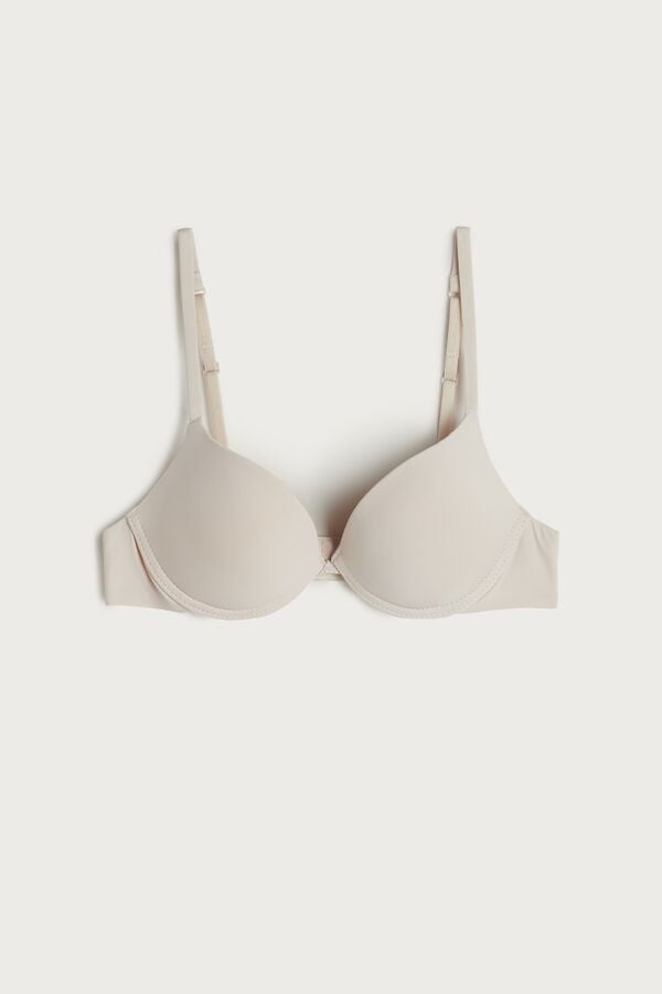 Cream Pink Intimissimi Simona Microfiber Super Push-Up Women Bra | gbZjwyu2