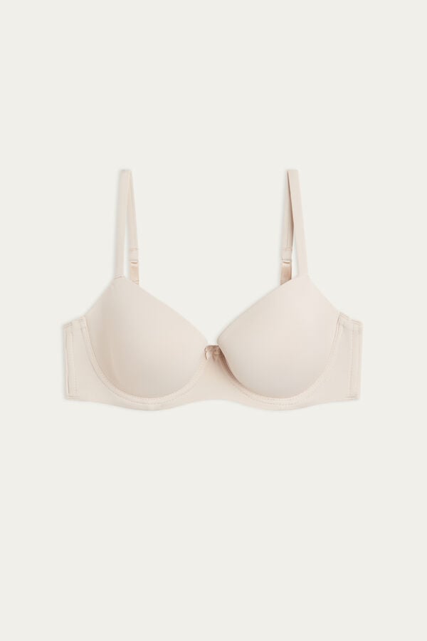 Cream Pink Intimissimi Sofia Microfiber Padded Balconette Women Bra | DHDFuSmi