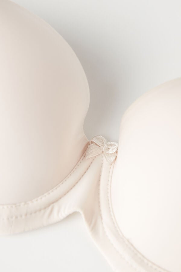 Cream Pink Intimissimi Sofia Natural Lift Balconette Ultralight Microfiber Women Bra | iarCm722