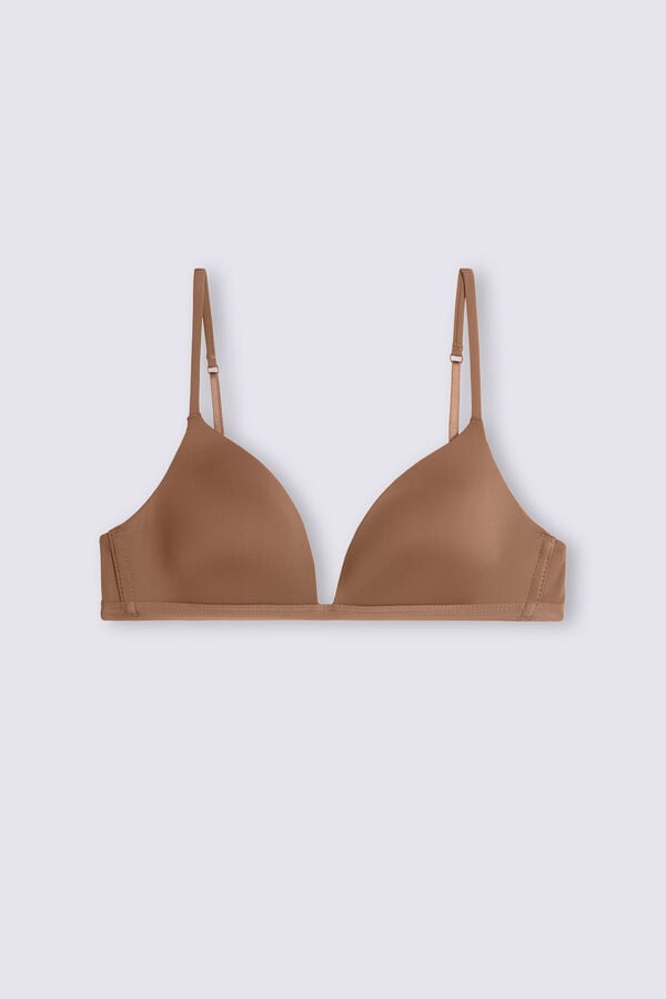 Dark Beige Intimissimi Tiziana Microfiber Triangle Women Bra | wqvnsntz