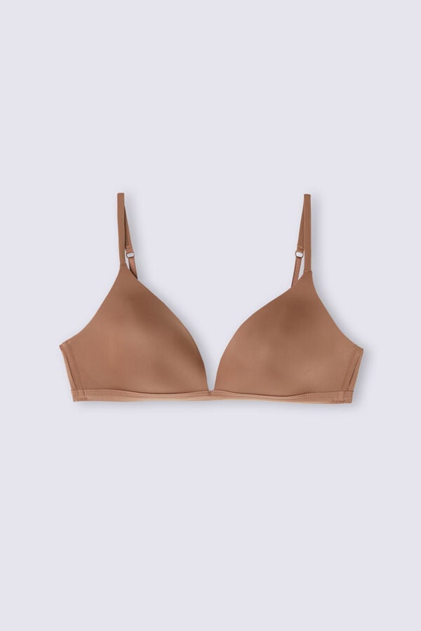 Dark Beige Intimissimi Tiziana Triangle Ultralight Microfiber Women Bra | IUGfgbNg