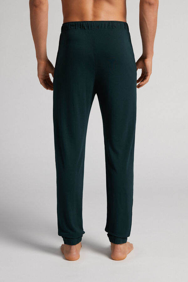 Dark Green Intimissimi Modal And Silk Piqué Full Length Men Pants | fyyh0a3J