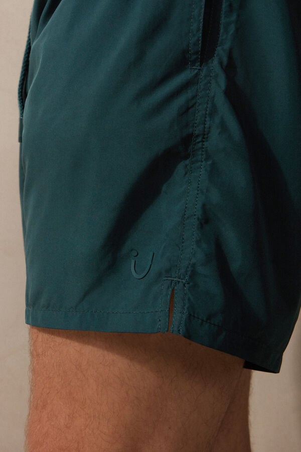 Dark Green Intimissimi Plain Men Swim Trunks | hvjZNUAh