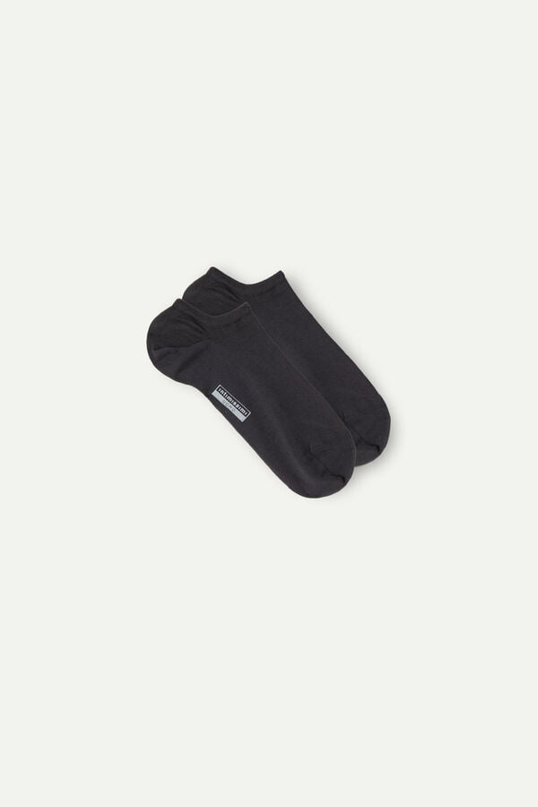 Dark Grey Intimissimi Superior Cotton No-Show Men Socks | fppIsCSb