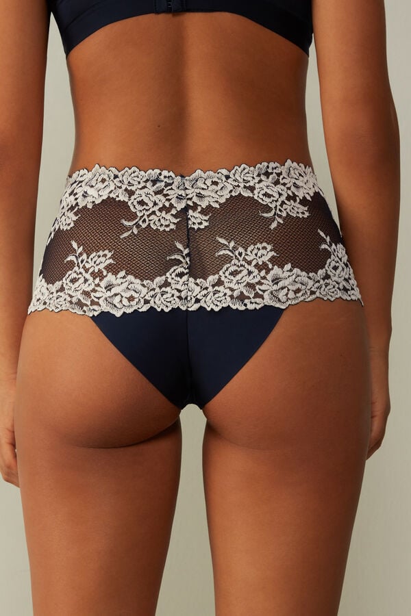 Deep Blue / Light Yellow Intimissimi Pretty Flowers Hipsterzilian Women Briefs | fsvg3lwU