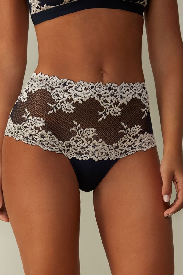 Deep Blue / Light Yellow Intimissimi Pretty Flowers Hipsterzilian Women Briefs | fsvg3lwU